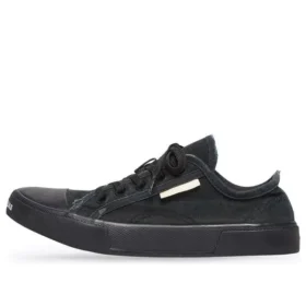 Paris Low Top Sneakers “Black Destroyed Cotton and Black Rubber” 688754W3RP21010 Paris Low Top Sneakers “Black Destroyed Cotton and Black Rubber” 688754W3RP21010