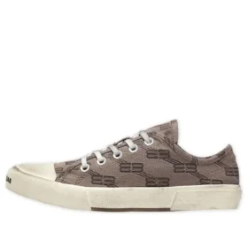 Paris Low Top Sneakers “Tan Allover Logo Cotton and White Rubber” 688754W3RQ22298 Paris Low Top Sneakers “Tan Allover Logo Cotton and White Rubber” 688754W3RQ22298