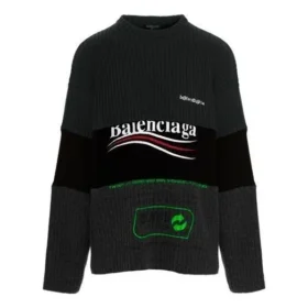 Political Campaign Ribbed Panelled Sweater “Grey” 675293T32011281