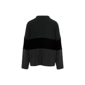 Political Campaign Ribbed Panelled Sweater “Grey” 675293T32011281