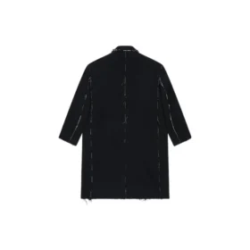 Raw Edge Buffalo Check Coat Oversized “Black White” 704487TMU181070
