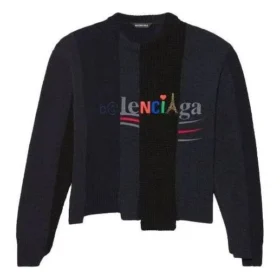 Restructured Asymmetrical Knit Sweater “Black” 657334T32011271