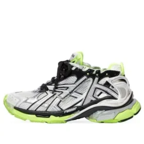 Runner Sneakers “White Black and Neon Yellow Mesh and Nylon” 677403W3RBP1093