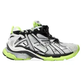 Runner Sneakers “White Black and Neon Yellow Mesh and Nylon” 677403W3RBP1093