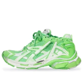 Runner Sneakers “White Fluo Green Mesh and Nylon” 677403W3RBM3590