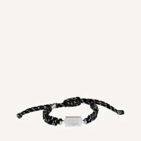 Saint-germain lace bracelet in black/white/shiny silver