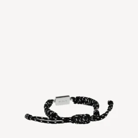 Saint-germain lace bracelet in black/white/shiny silver