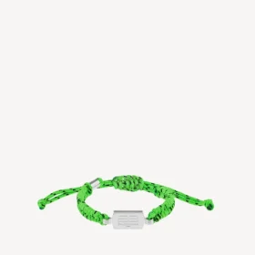 Saint-germain lace bracelet in neon green/black/shiny silver