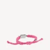 Saint-germain lace bracelet in pink/black/white/shiny silver