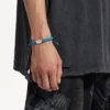 Saint-germain lace bracelet in turquoise/black/green/shiny silver