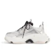 Triple S Sneakers “Black White and Silver Double Foam and Mesh” 536737W2FWM8191
