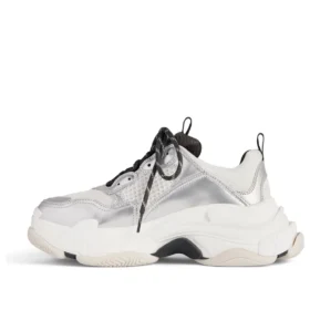 Triple S Sneakers “Black White Silver Double Foam and Mesh” 524039W2FWM8191