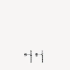Typo metal earrings in silver