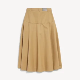 Women’s a-line cotton skirt in camel