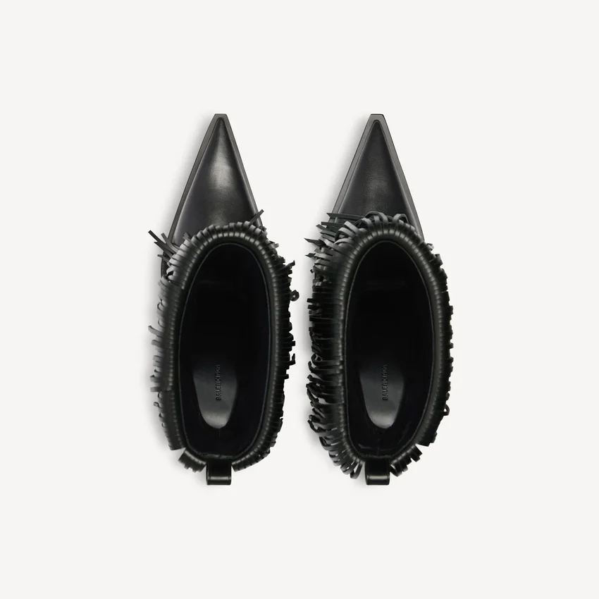 Women’s avenue fringe bootie in black Women’s avenue fringe bootie in black