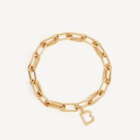 Women’s b link necklace in shiny gold