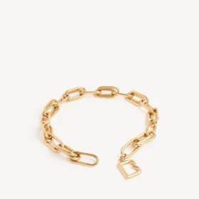 Women’s b link necklace in shiny gold