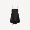 Women’s babydoll strap dress in black