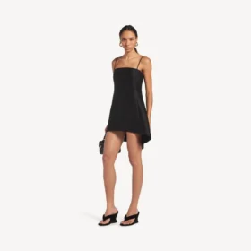 Women’s babydoll strap dress in black