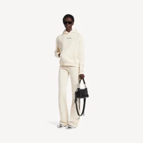 Women’s balenciaga back medium fit hoodie in cream Women’s balenciaga back medium fit hoodie in cream