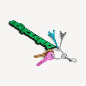 Women’s biker balenciaga charm/keychain in green/black