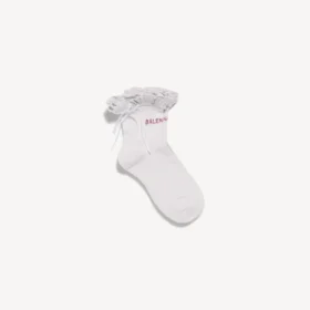 Women’s bow socks in white/pink Women’s bow socks in white/pink