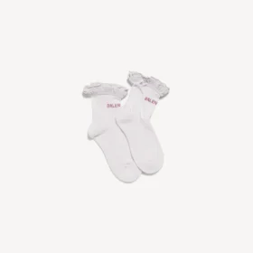 Women’s bow socks in white/pink Women’s bow socks in white/pink