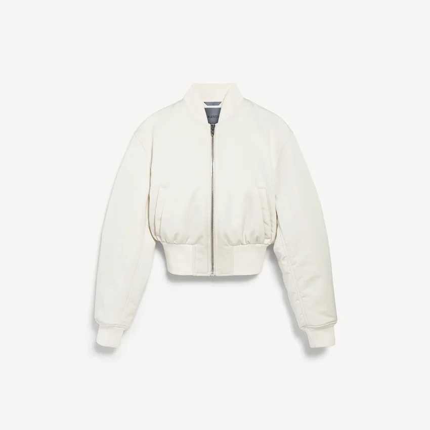 Women’s cropped bomber jacket in ivory Women’s cropped bomber jacket in ivory