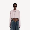 Women’s cropped shirt in dusty pink
