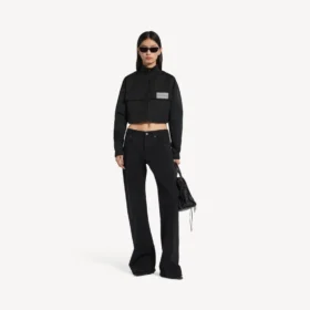 Women’s cropped tracksuit jacket in black Women’s cropped tracksuit jacket in black