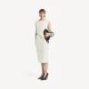 Women’s draped back bow dress in ivory Women’s draped back bow dress in ivory