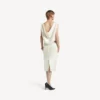 Women’s draped back bow dress in ivory Women’s draped back bow dress in ivory