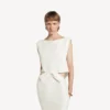 Women’s draped back bow dress in ivory Women’s draped back bow dress in ivory