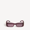 Women’s dynasty rectangle sunglasses in dark burgundy Women’s dynasty rectangle sunglasses in dark burgundy