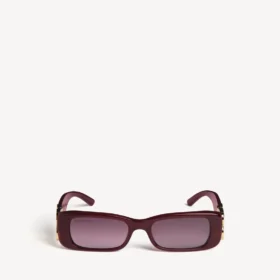 Women’s dynasty rectangle sunglasses in dark burgundy