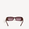 Women’s dynasty rectangle sunglasses in dark burgundy Women’s dynasty rectangle sunglasses in dark burgundy