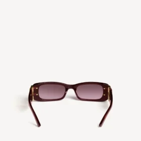 Women’s dynasty rectangle sunglasses in dark burgundy