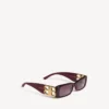 Women’s dynasty rectangle sunglasses in dark burgundy Women’s dynasty rectangle sunglasses in dark burgundy