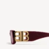 Women’s dynasty rectangle sunglasses in dark burgundy Women’s dynasty rectangle sunglasses in dark burgundy