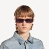 Women’s dynasty rectangle sunglasses in dark burgundy Women’s dynasty rectangle sunglasses in dark burgundy