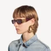 Women’s dynasty rectangle sunglasses in dark burgundy Women’s dynasty rectangle sunglasses in dark burgundy
