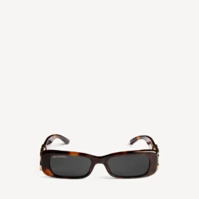 Women’s dynasty rectangle sunglasses in mid havana
