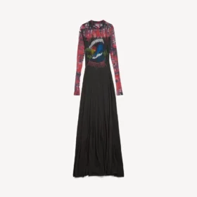 Women’s extreme tie dye long sleeve dress in black