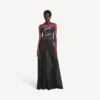 Women’s extreme tie dye long sleeve dress in black