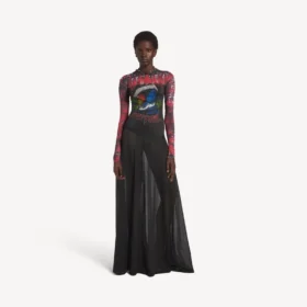 Women’s extreme tie dye long sleeve dress in black
