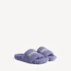 Women’s furry open mule in hortensia/crystal/red