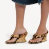 Women’s gaeta wedge thong in leopard