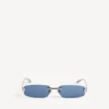 Women’s gossip rectangle m sunglasses in dark ruthenium/blue Women’s gossip rectangle m sunglasses in dark ruthenium/blue