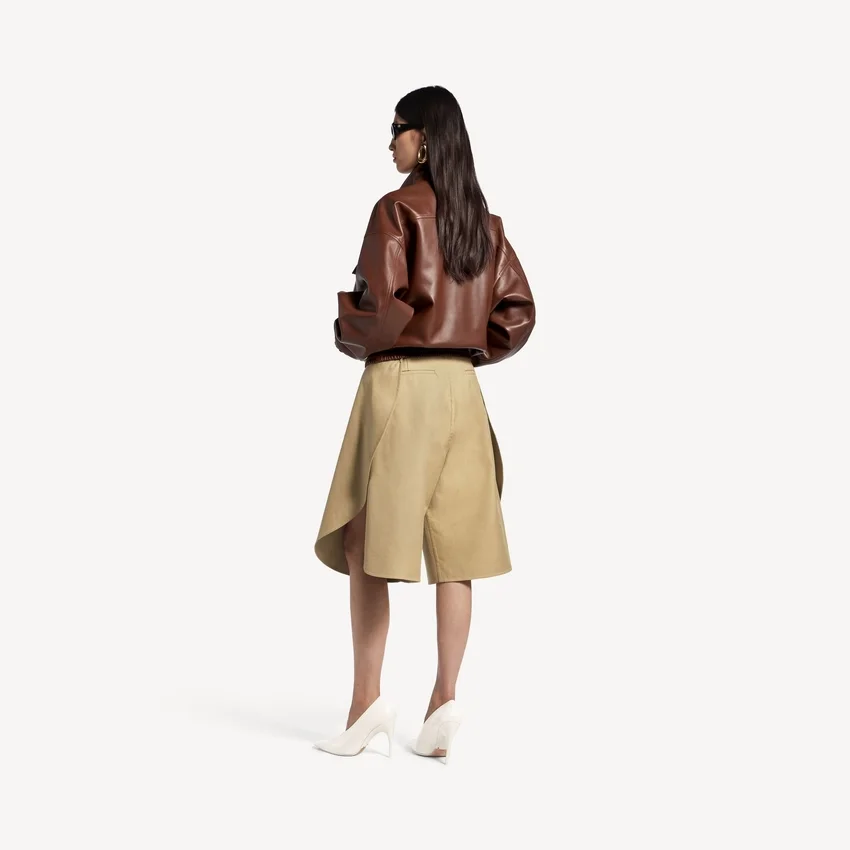 Women’s high collar blouson in chestnut Women’s high collar blouson in chestnut