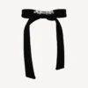 Women’s holli thin hair bow in black/shiny silver